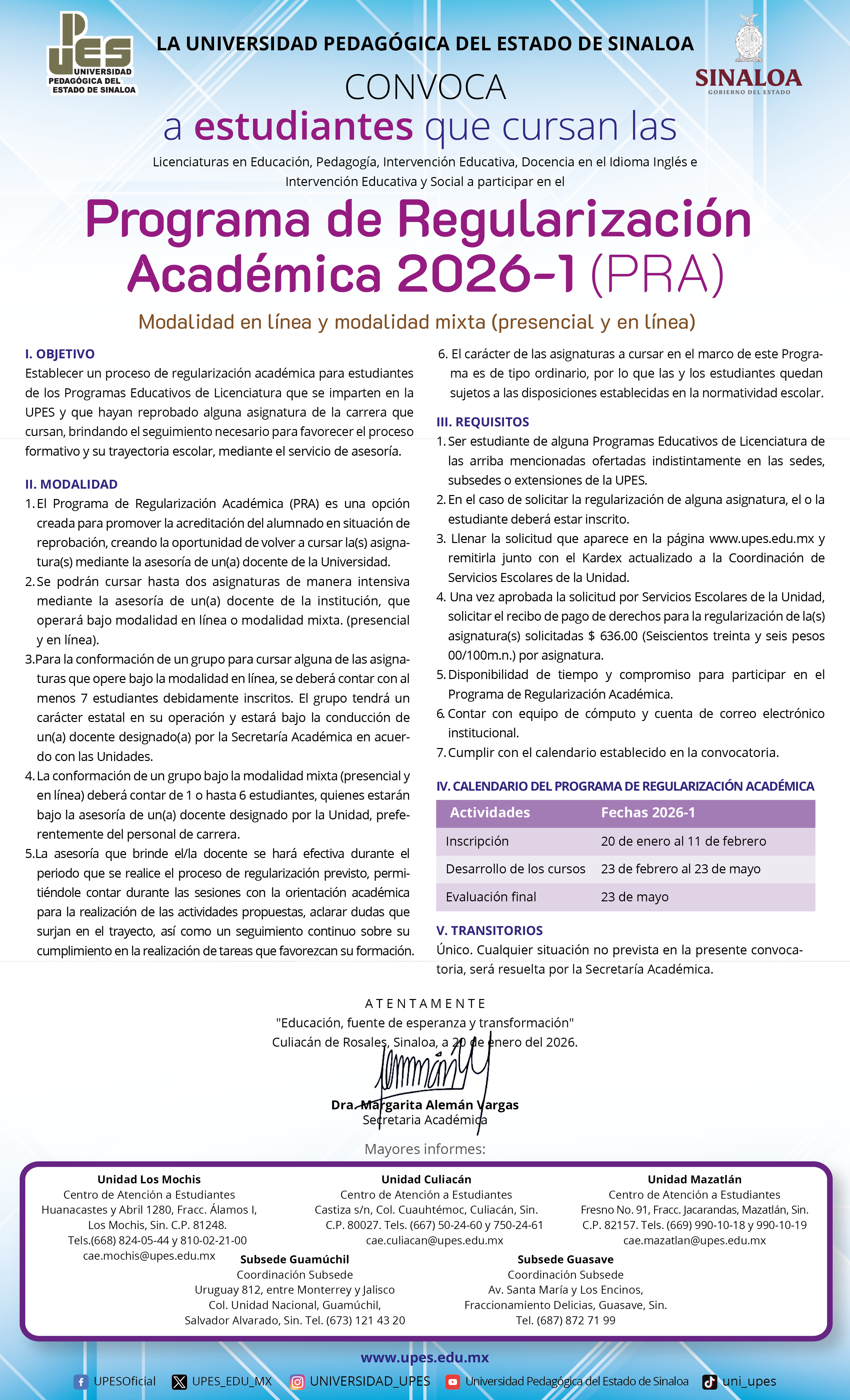 Convocatoria PRA
